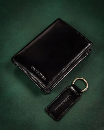 Gift set: leather wallet and keychain PETERSON PTN SET-M-1542-KCS