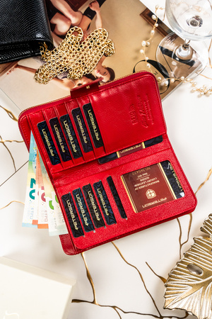 Portfel damski skórzany PTN 76116-BFBC Red