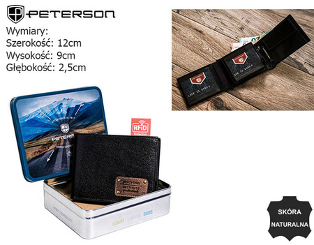 Portfel skórzany RFID PETERSON PTN 304G