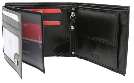 Gift set: large men's wallet made of genuine leather and a stylish keychain ROVICKY R-SET-M-N992-KCS