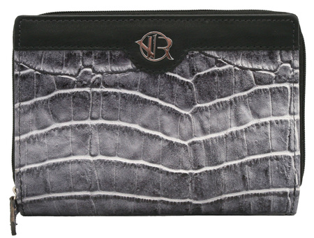 Portfel damski skórzany RV-791-SLA Black croco