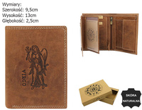 Leather wallet with the Virgo zodiac sign RFID ALWAYS WILD N4-CHM-VIRG