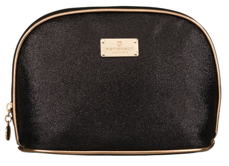 A glittering single-compartment travel cosmetic bag PTN KOS-L01-B Black Peterson