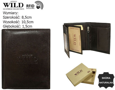 Men's leather wallet N0036-P-SCR D.Brown