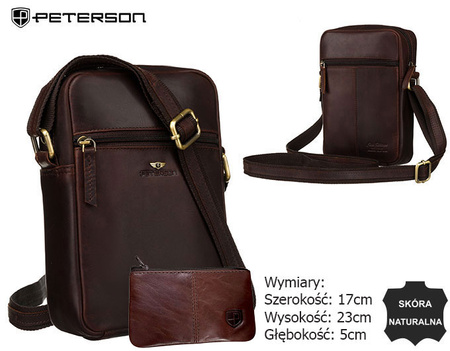 Torba skórzana + Etui PTN 704E-OPU Brown