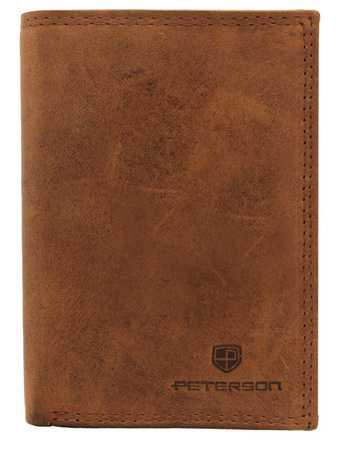 Zestaw prezentowy: skórzany portfel i brelok Peterson PTN SET-M-1542-CHM Cognac