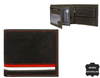 Leather Wallet N992-MHD-L Brown-White-Red