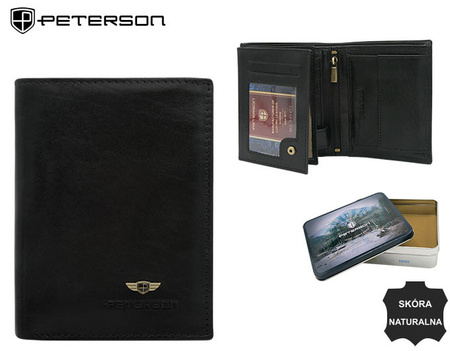 Men's leather wallet PTN N4L-VT BLACK
