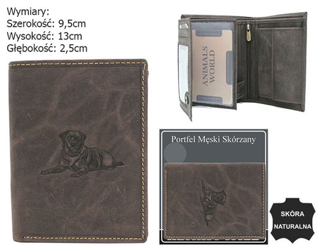 Portfel męski skórzany Blister N4-CHM-DOG-1-BL Brown