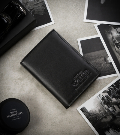 Men's leather wallet N4-P-SCR Black