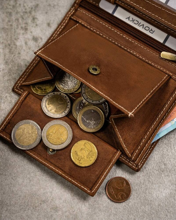 Natural nubuck leather wallet RFID ALWAYS WILD N4-CHM-SAGI