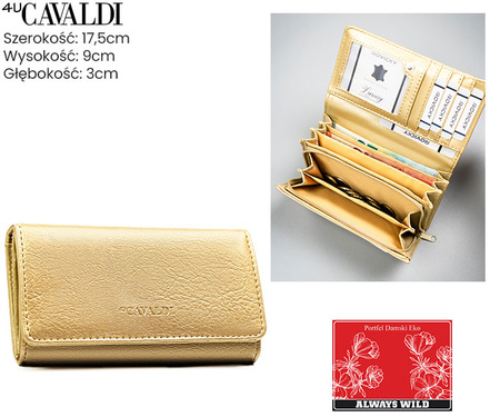 Portfel damski PU na blistrze F-PAL1C-BL Gold