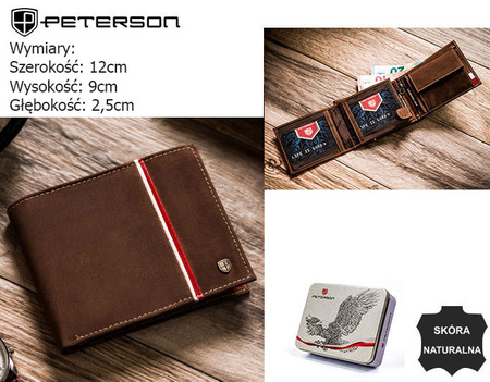 Portfel skórzany RFID PETERSON PTN 304P-01