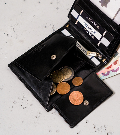 Portfel męski skórzany N01-RVTP-3012 Black-Red