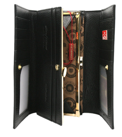 Portfel skórzany RFID PETERSON PTN LJ-490 Black+Gold